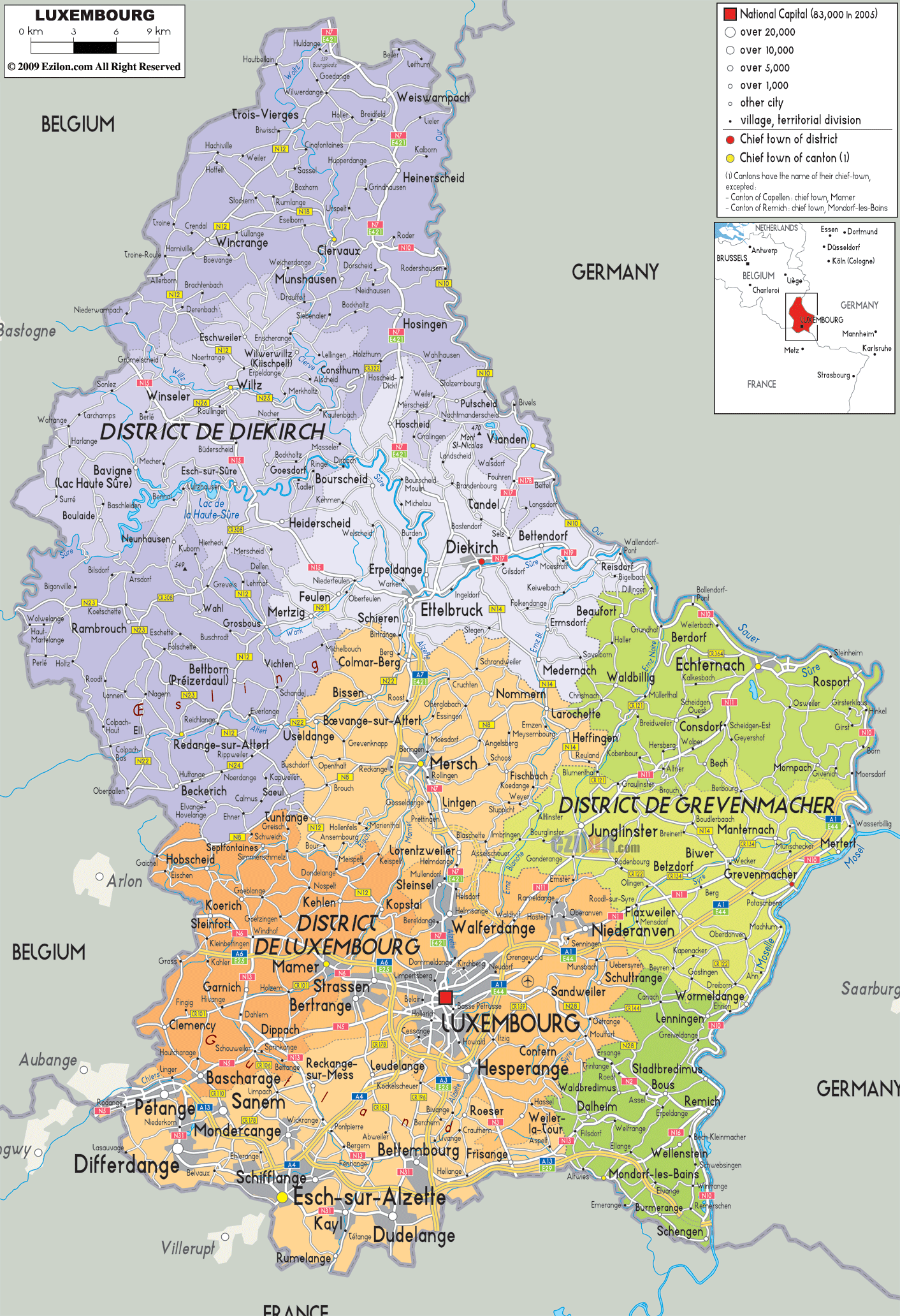 Luxembourg-political-map
