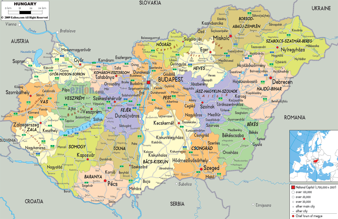 hungary-political-map