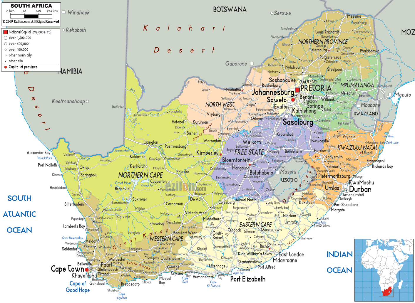 political-map-of-South-Afri