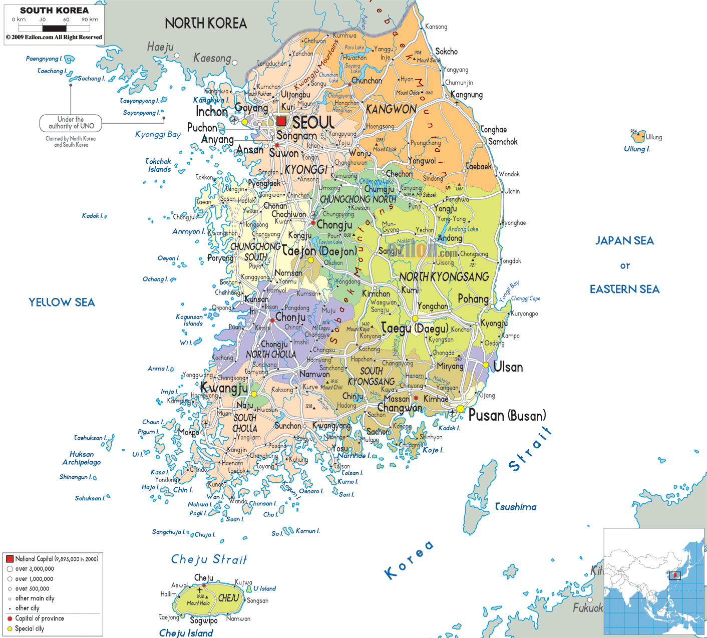 political-map-of-South-Kore
