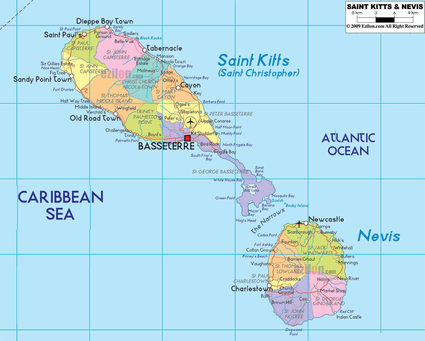 political-map-of-St.Kitts