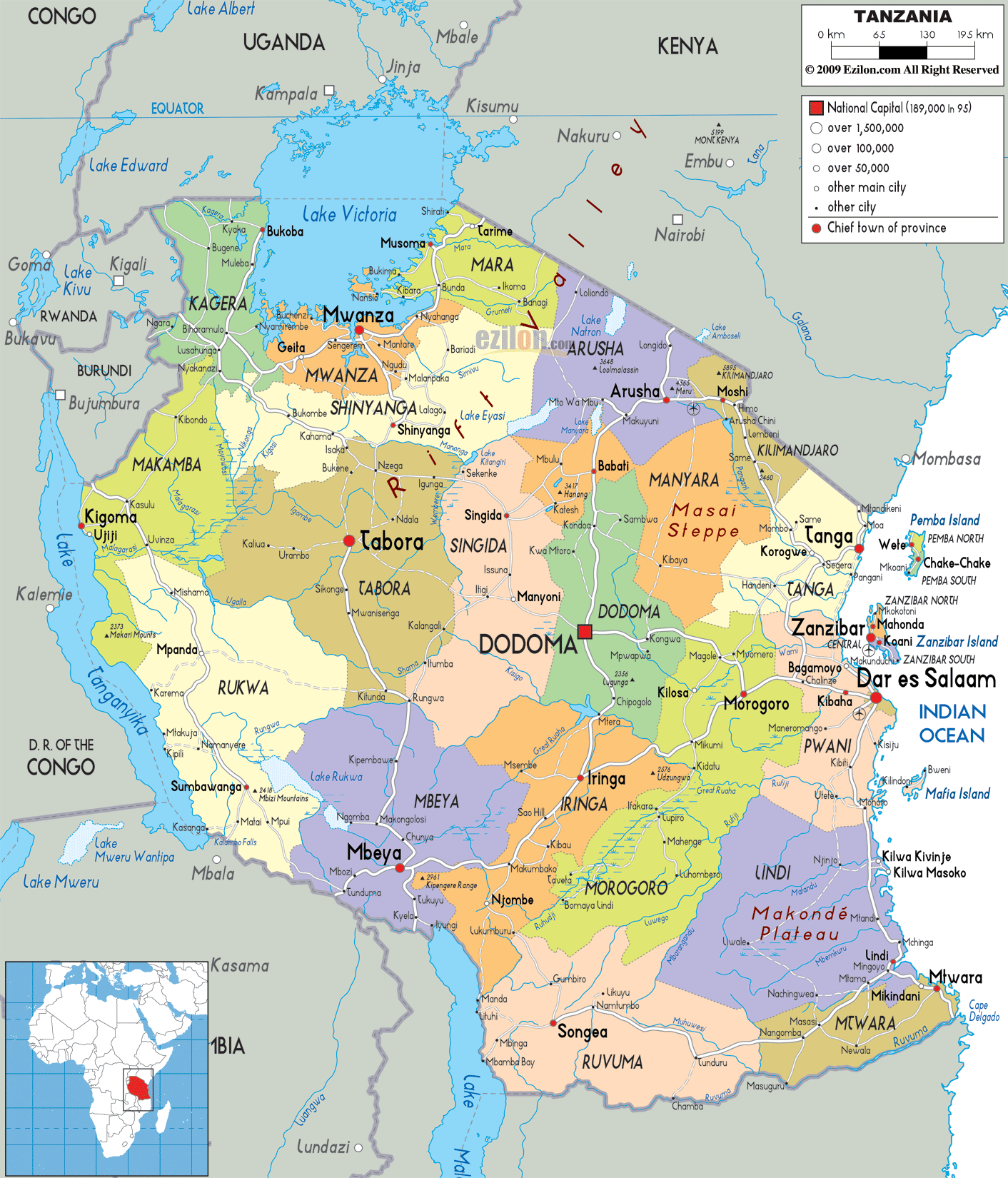 political-map-of-Tanzania