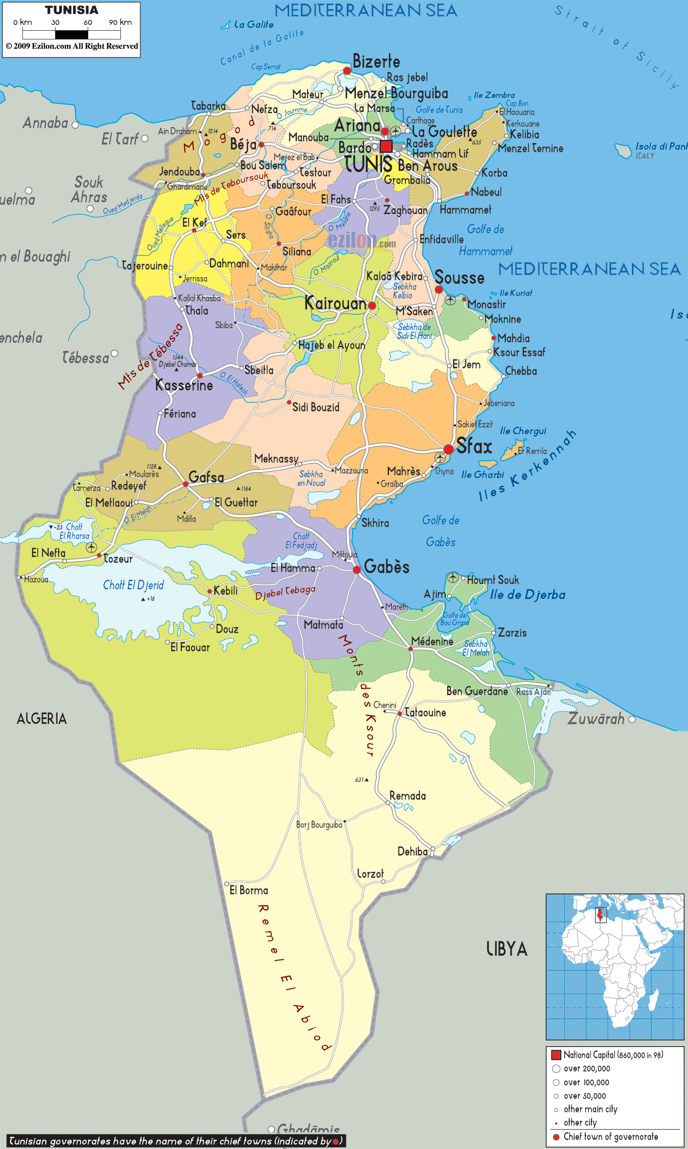 political-map-of-Tunisia