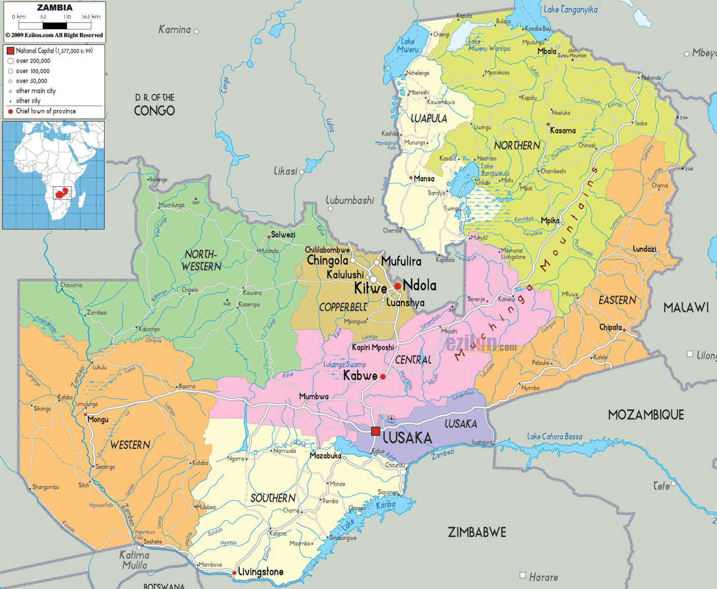 political-map-of-Zambian