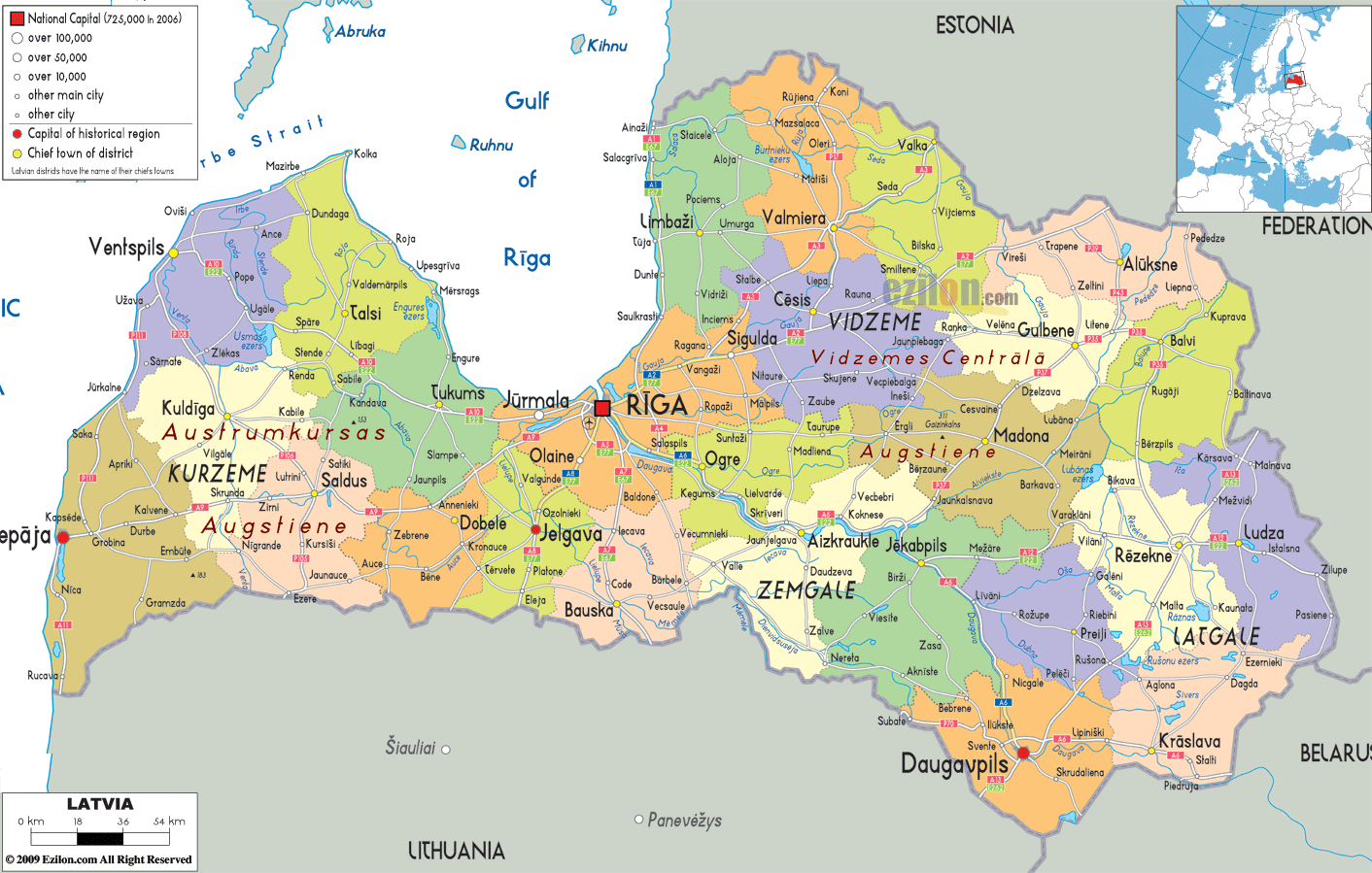 Latvia-political-map