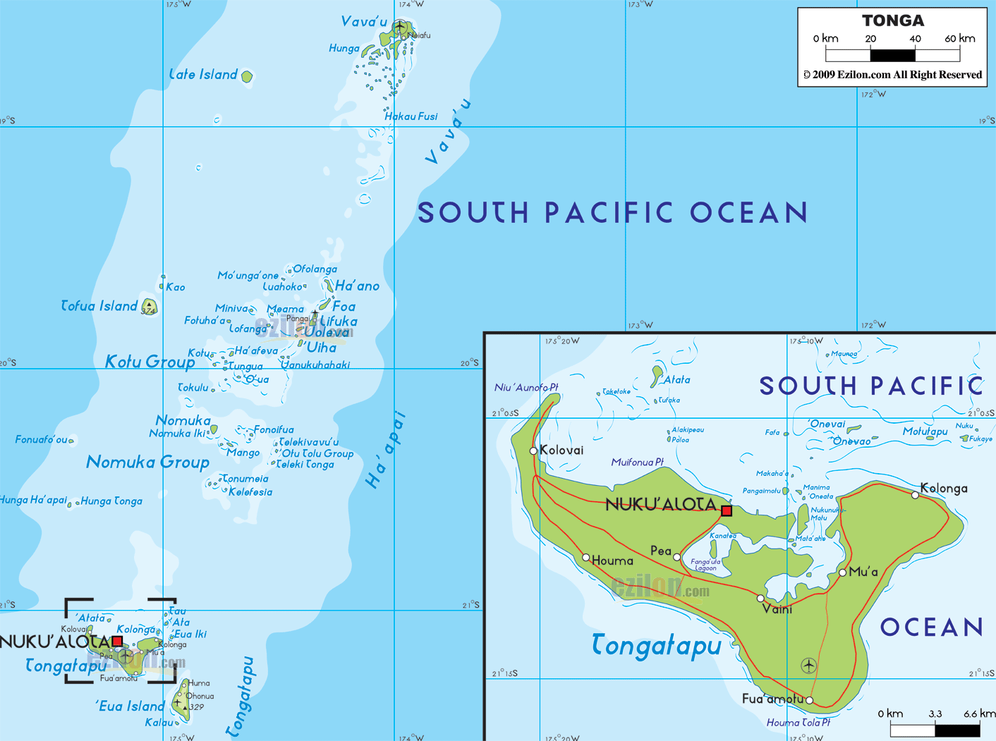 Tonga-physical-map