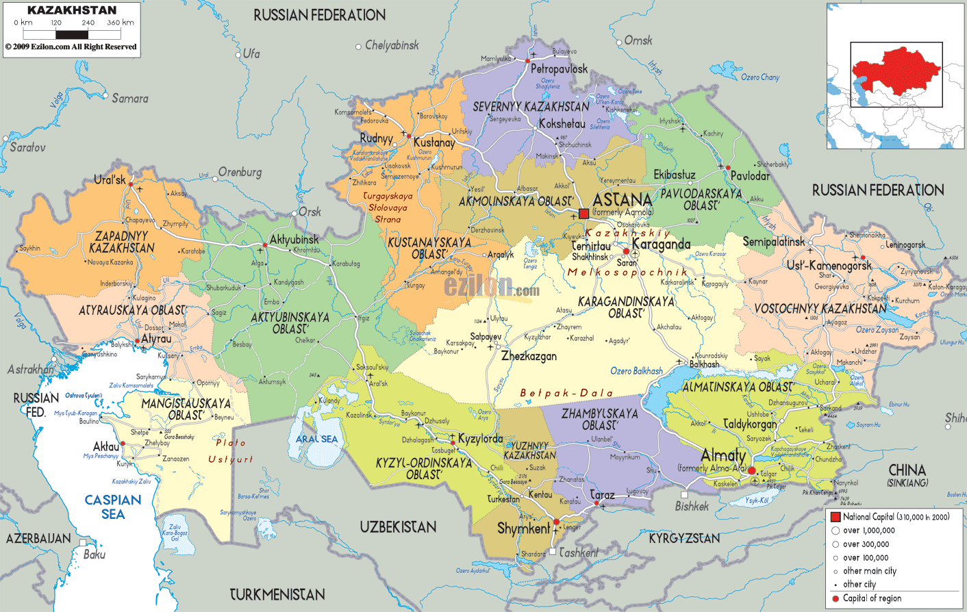 political-map-of-Kazakhstan