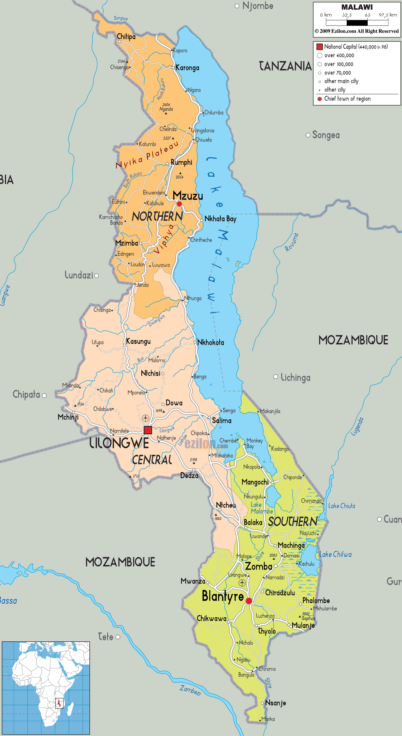 political-map-of-Malawi
