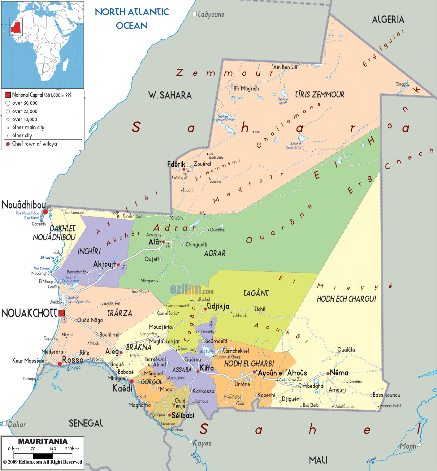 political-map-of-Mauritania