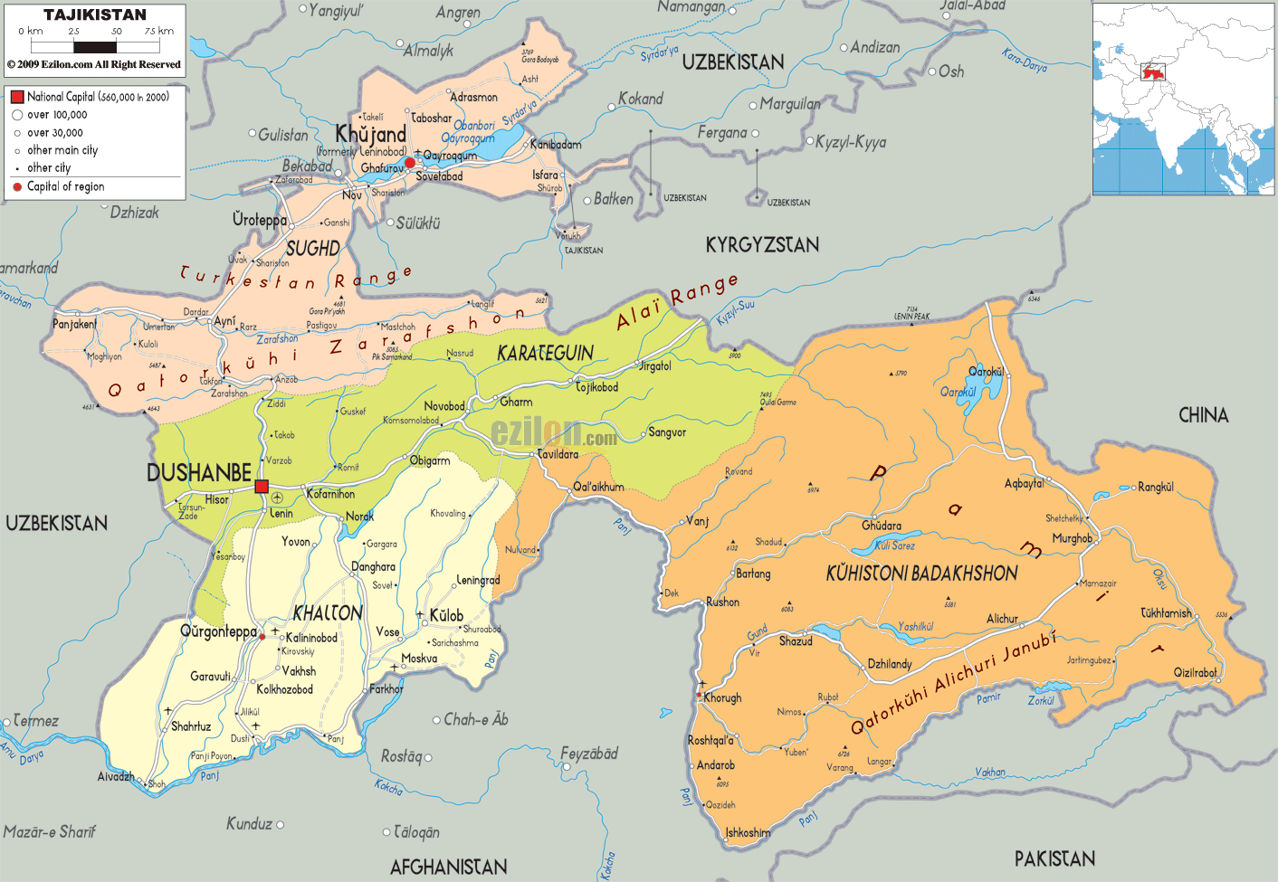 political-map-of-Tajikistan