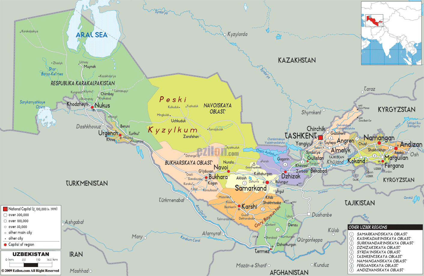 political-map-of-Uzbekistan